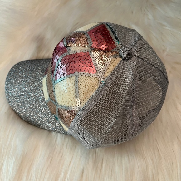 Beautiful Glam & Glitter Sequin Geometric Baseball Cap, one size - Picture 2 of 7